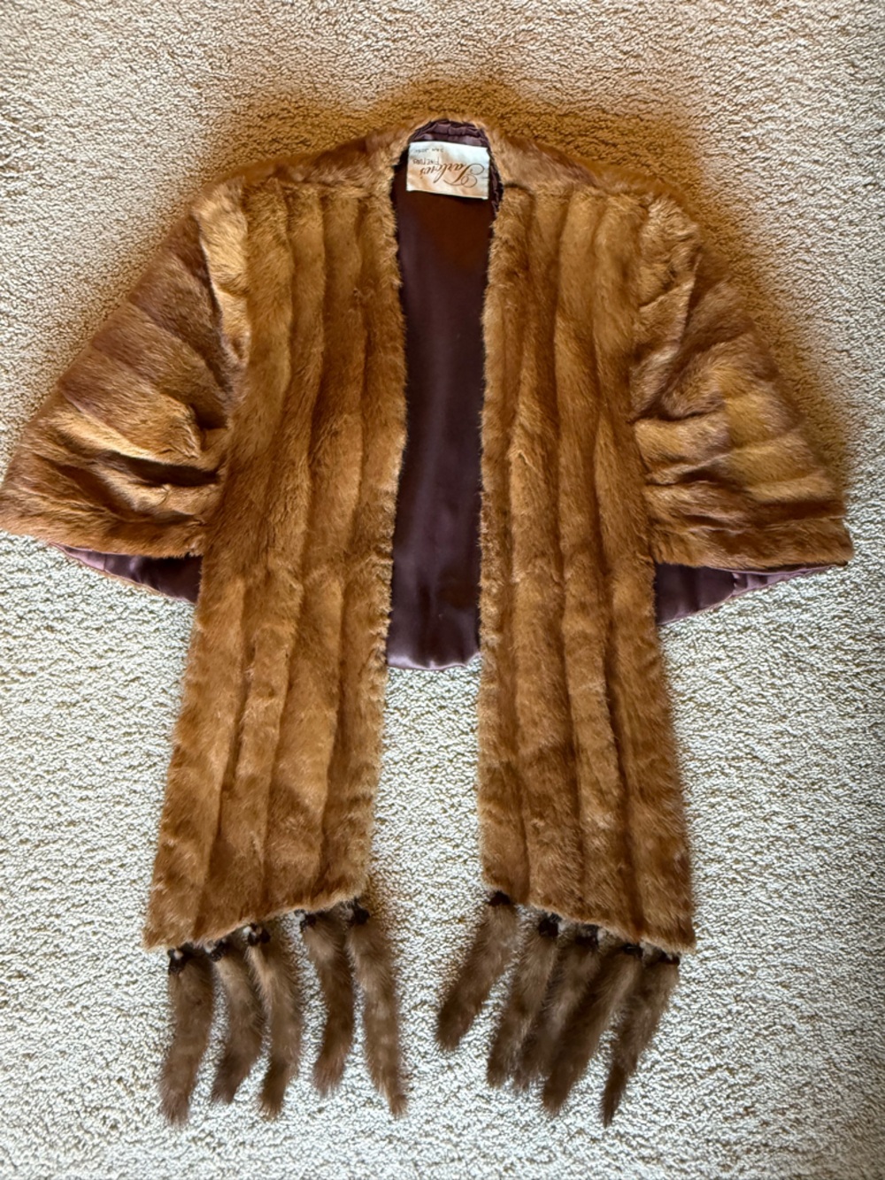 Tarlow’s Fine Furs SanJose Vintage Women's Brown Fur Cape